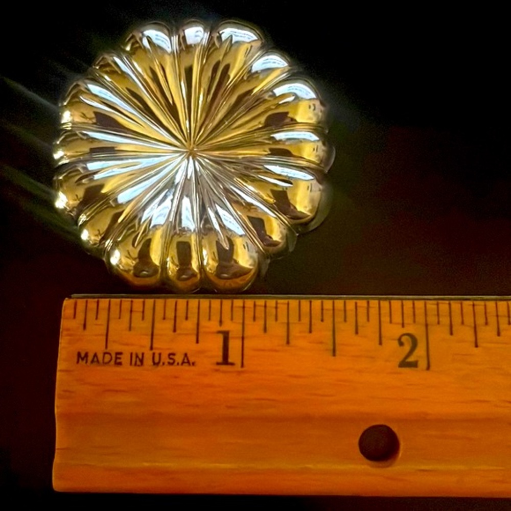 Vintage Jeri Lou Silver Tone Floral Scarf Clip - Picture 8 of 9